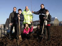 L-R :  Mr Smith, Adam McKeown, Shania Parke, Daniel Leighton, Jill Leslie (Bushmills Primary), Dermott McCurdy, Kieran Grant (NI Water) | NI Water News